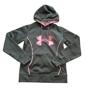 Under Armour Women's Storm Caliber Realtree Hoodie Small Green Pink Camo